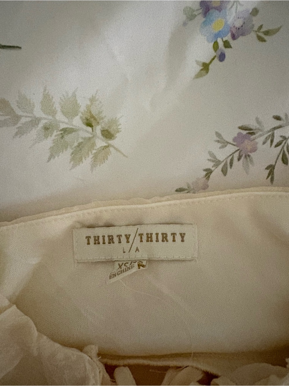 Thirty/Thirty Cream Ruffle Tie-Front Cami - Picture 2 of 3